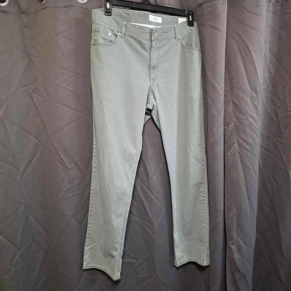 BRAX Cooper Fancy Men's 36x32 Sage Green Regular Fit Stretch Pants